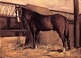 Yerres, Reddish Bay Horse in the Stable by Gustave Caillebotte